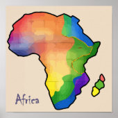 Afrika Kaart Print, waarde Poster papier (mat) (Voorkant)