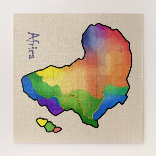 Afrika Kaart Puzzel (Horizontaal)