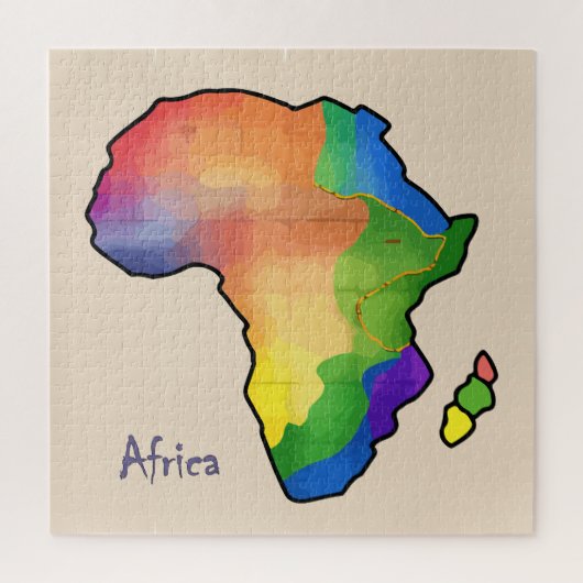 Afrika Kaart Puzzel Legpuzzel (Verticaal)