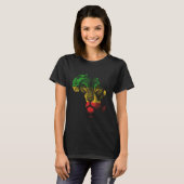 Afrika Kaart Reggae Rasta Groen Geel Rood Afrika T-shirt (Voorkant volledig)