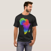 Afrika Kaart Reggae Rasta Tie Dye Zwart Afrikaans  T-shirt (Voorkant volledig)