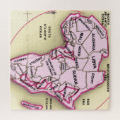 Afrika Kaart Roze Legpuzzel (Horizontaal)