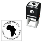 Afrika Kaart Silhouet Rond Naam Retouradres Zelfinktende Stempel (In situ)