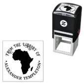 Afrika Kaart Silhouet “Uit de Bibliotheek van” Naa Zelfinktende Stempel (In situ)