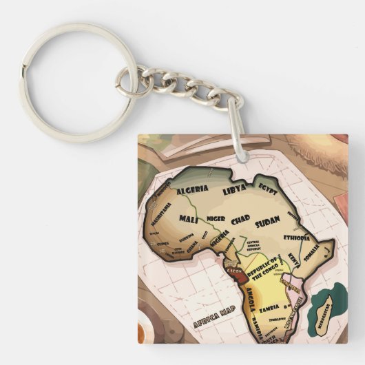 Afrika-kaart Sleutelhanger (voorkant)