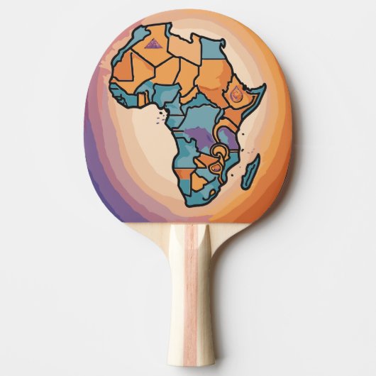 Afrika-kaart Tafeltennisbatje (Voorkant)