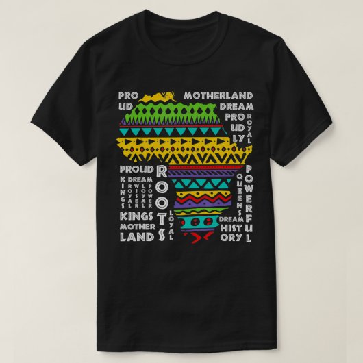Afrika kaart Traditioneel Dashiki Patroon KunstAfr T-shirt (Design voorkant)