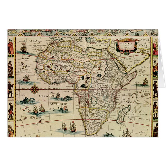  Afrika-kaart van 1660 van Willem Janszoon Blaeu (Voorkant Horizontaal)