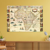 Afrika-kaart van 1660 van Willem Janszoon Blaeu Canvas Afdruk (Insitu (Woonkamer))