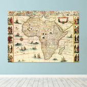 Afrika-kaart van 1660 van Willem Janszoon Blaeu Canvas Afdruk (Insitu (Houten vloer))