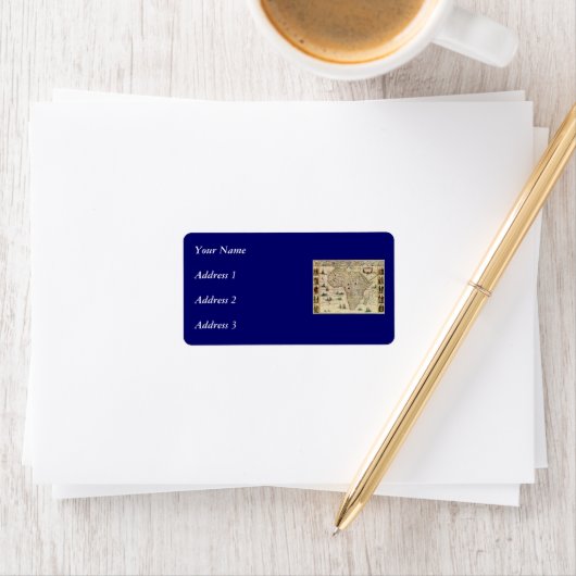 Afrika-kaart van 1660 van Willem Janszoon Blaeu Etiket (Insitu)