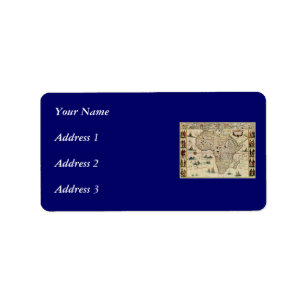 Afrika-kaart van 1660 van Willem Janszoon Blaeu Etiket