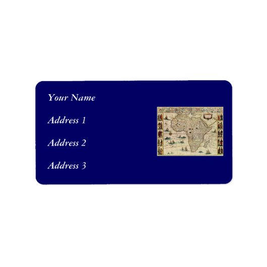 Afrika-kaart van 1660 van Willem Janszoon Blaeu Etiket (Voorkant)