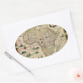 Afrika-kaart van 1660 van Willem Janszoon Blaeu Ovale Sticker (Envelop)