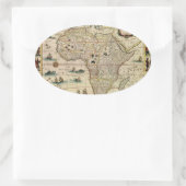 Afrika-kaart van 1660 van Willem Janszoon Blaeu Ovale Sticker (Tas)