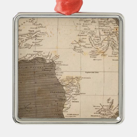 Afrika-kaart van Arrowsmith Metalen Ornament (Voorkant)