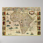 Afrika-kaart van Vintage 1660 Poster (Voorkant)