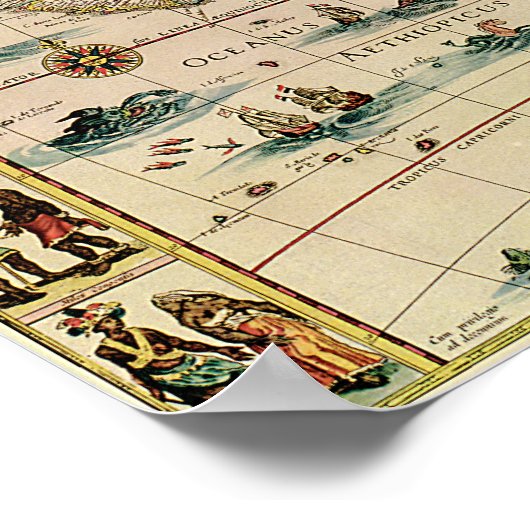 Afrika-kaart van Vintage 1660 Poster (Hoek)