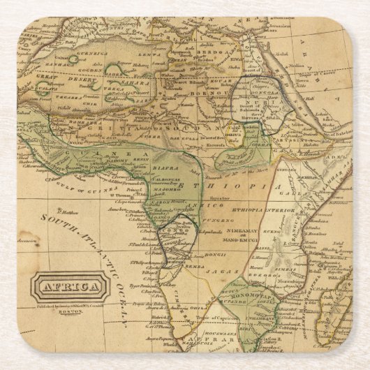 Afrika-kaart van Worcester Kartonnen Onderzetters (Voorkant)
