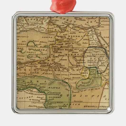 Afrika-kaart van Worcester Metalen Ornament (Voorkant)