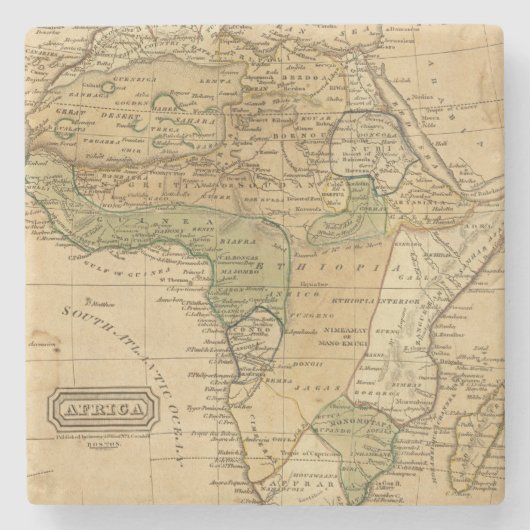 Afrika-kaart van Worcester Stenen Onderzetter (Voorkant)