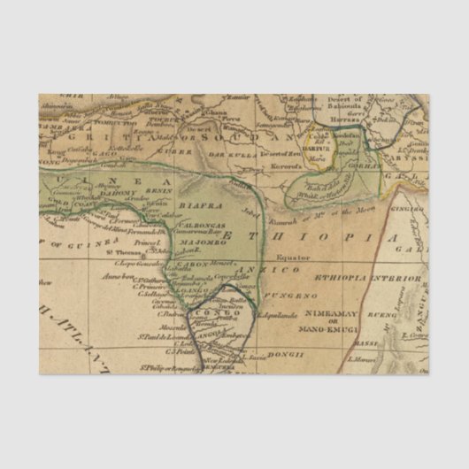 Afrika-kaart van Worcester Tissuepapier (Voorkant)