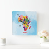 Afrika-kaart Vierkante Klok (Huis)