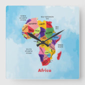 Afrika-kaart Vierkante Klok (Voorkant)