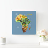 Afrika-kaart Vierkante Klok (Huis)