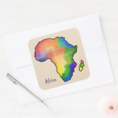 Afrika-kaart Vierkante Sticker (Envelop)
