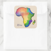 Afrika-kaart Vierkante Sticker (Tas)