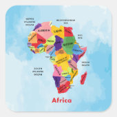 Afrika-kaart Vierkante Sticker (Voorkant)