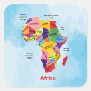 Afrika-kaart Vierkante Sticker