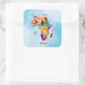 Afrika-kaart Vierkante Sticker (Tas)