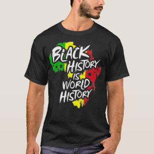 Afrika Kaart vlag Zwarte Geschiedenis Wereld Gesch T-shirt