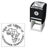 Afrika Kaart w / Landen "Uit de Bibliotheek van" N Zelfinktende Stempel (In situ)