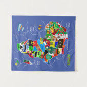 Afrika-kaart Wandkleed (Voorkant (horizontaal))