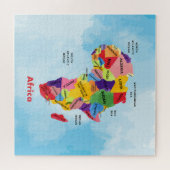 Afrika Kaart waterkleur Legpuzzel (Horizontaal)