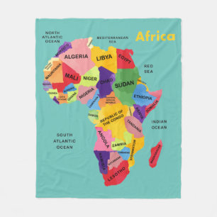 Afrika-kaart waterverf Artwork Fleece Blanket