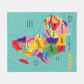 Afrika-kaart waterverf Artwork Fleece Blanket Deken (Voorkant (Horizontaal))