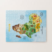 Afrika Kaart waterverf kunstwerk puzzel Legpuzzel (Horizontaal)