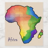 Afrika-kaart Wijn Etiket (Enkel label)
