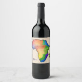 Afrika-kaart Wijn Etiket (Voorkant)