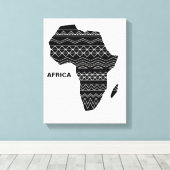 Afrika Kaart Zwart Canvas Afdruk (Insitu (Houten vloer))