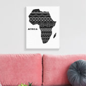 Afrika Kaart Zwart Canvas Afdruk (Insitu (Woonkamer))