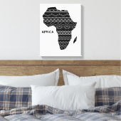 Afrika Kaart Zwart Canvas Afdruk (Insitu (Slaapkamer))