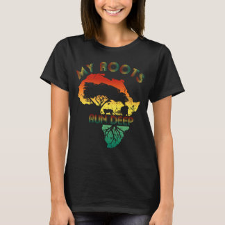 Afrika kaart zwarte geschiedenis T-shirt, mijn wor T-shirt