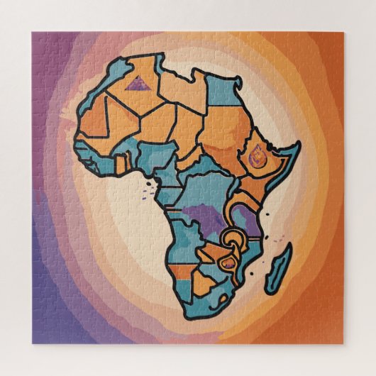 Afrika-kaartkunst Legpuzzel (Verticaal)