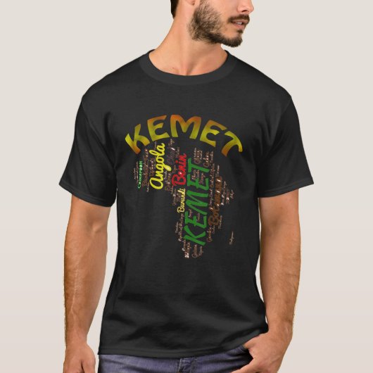 Afrika Kemet Egyptische Stijl Afrikaans Continent T-shirt (Voorkant)