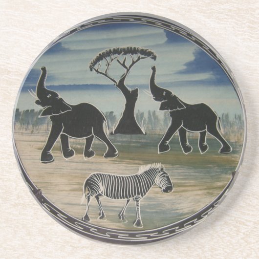 Afrika Kenia Beauful Elegant Wildlife Zandsteen Onderzetter (Voorkant)